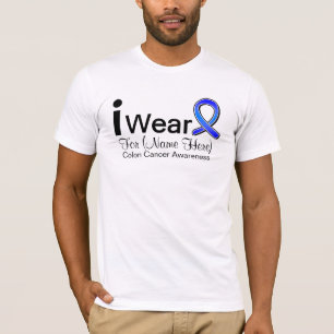 Camiseta Customizável eu visto a fita do cancro do cólon