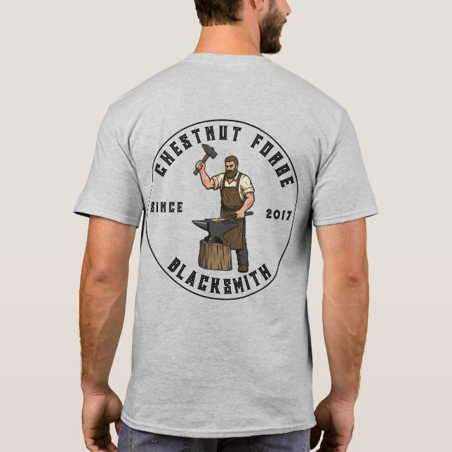 Camiseta Customize Blacksmith Forge Ironworks Shop Business (Verso)