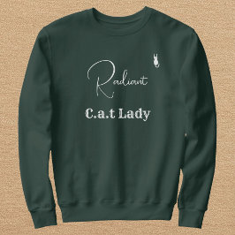 Camiseta Customize Pet Lover Green And White Script Cat Mom