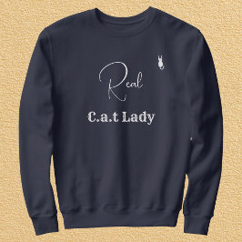 Camiseta Customize Pet Lover Navy Blue White Script Cat Mom