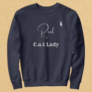 Camiseta Customize Pet Lover Navy Blue White Script Cat Mom
