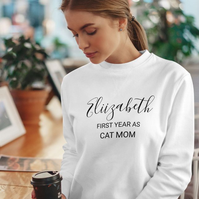 Camiseta Customized Funny Cat Lover Black Script Name White (Criador carregado)