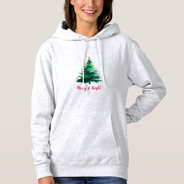 Camiseta Customized Merry & Bright Women’s Hoodie (Frente)