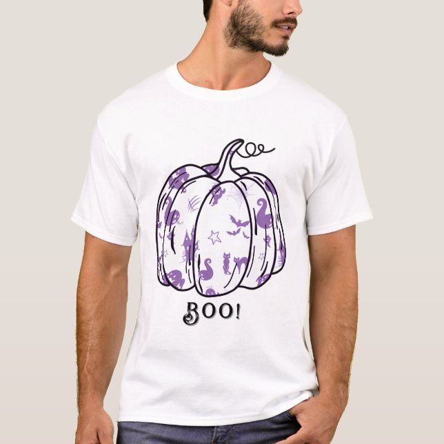 Camiseta Cuta e Roxo Púrpura Jack-O’-Lanterna (Frente)