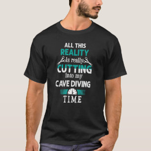Camiseta Cutando em minha caverna mergulhando o tempo Caver
