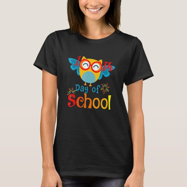 Camiseta Cute 100th Day of School Owl Lover 100 days Teache (Frente)
