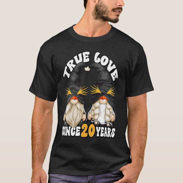 Camiseta Cute 20th Wedding Anniversary Gnomes For Penguin M (Frente)