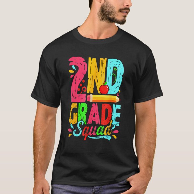 Camiseta Cute 2nd Grade Squad Back To School First Day Of S (Frente)