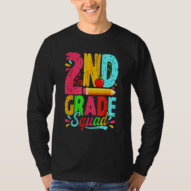 Camiseta Cute 2nd Grade Squad Back To School First Day Of S (Frente)
