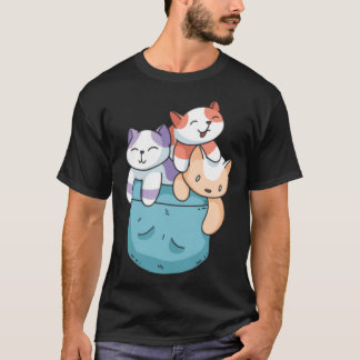 Camiseta Cute 3 Cats in a Pocket Cat Kids Boys Girls