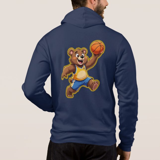 Camiseta Cute 3D Teddy Bear Playing Basketball – Adorable S (Verso)