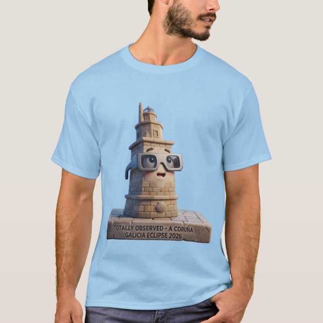 Camiseta Cute 3D Tower of Hercules A Coruña Galicia Eclipse (Frente)
