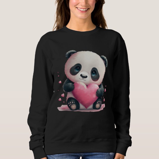 Camiseta Cute Adorable Baby Panda Love Heart (Frente)