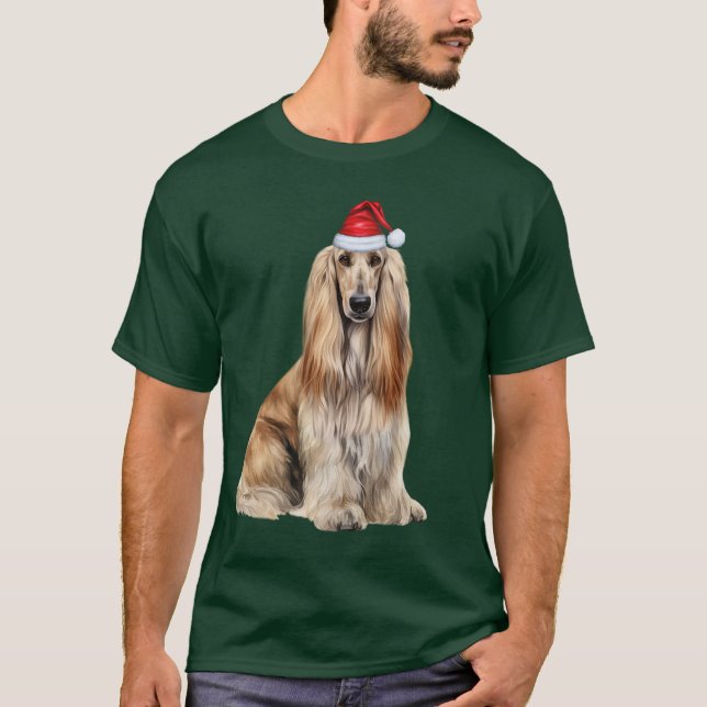 Camiseta Cute Afghan Hound Dog Lover Funny Christmas (Frente)