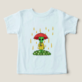 Camiseta Cute Alien With Umbrella Kawaii Space Character