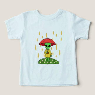 Camiseta Cute Alien With Umbrella Kawaii Space Character