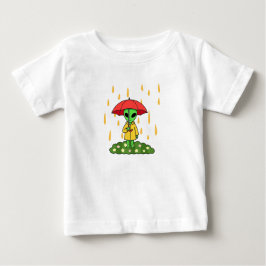 Camiseta Cute Alien With Umbrella Kawaii Space Character