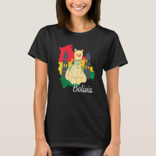 Camiseta Cute Alpaca Hispanic Heritage Mês Bolívia Bandeira
