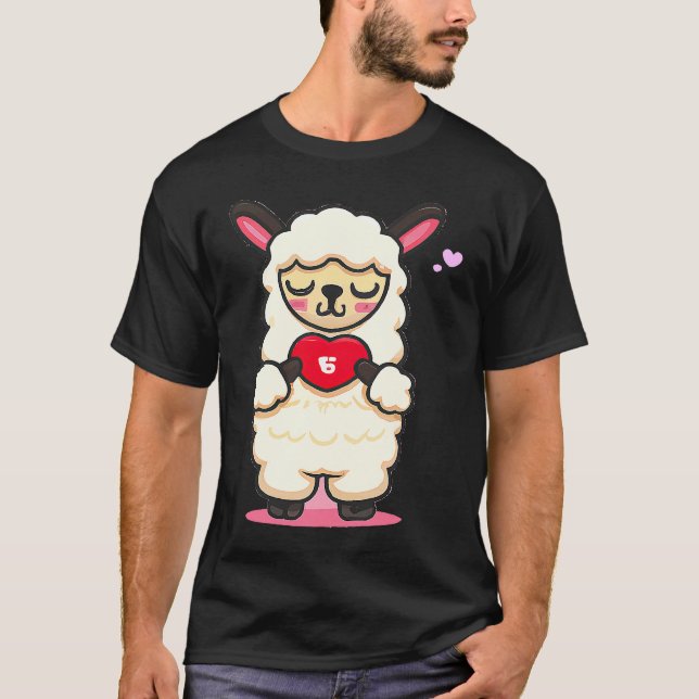 Camiseta cute Alpaca Lama love for Woman for valentineu2019 (Frente)