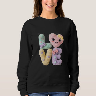 Camiseta Cute Amigurumi Crochet Love Letters Kawaii Heart 