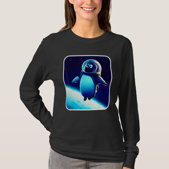 Camiseta Cute And  Astronaut Penguin Space Penguin Galaxy M (Frente)