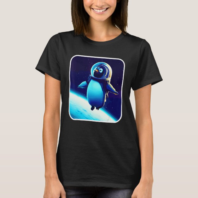 Camiseta Cute And  Astronaut Penguin Space Penguin Galaxy M (Frente)