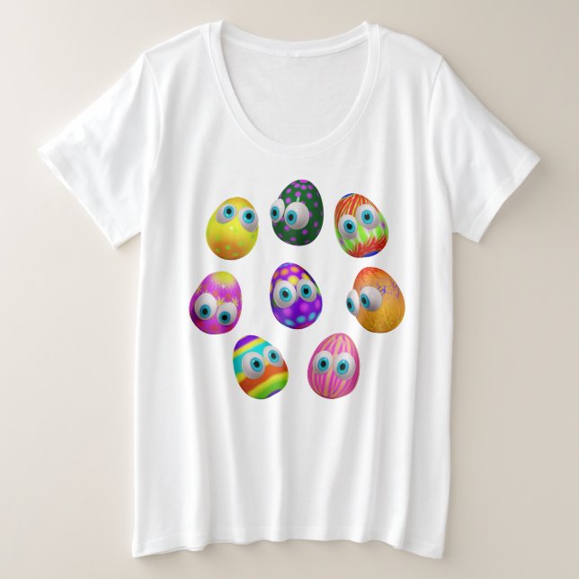 Camiseta Cute and Funny Easter Eggs Cartoon (Frente do Design)