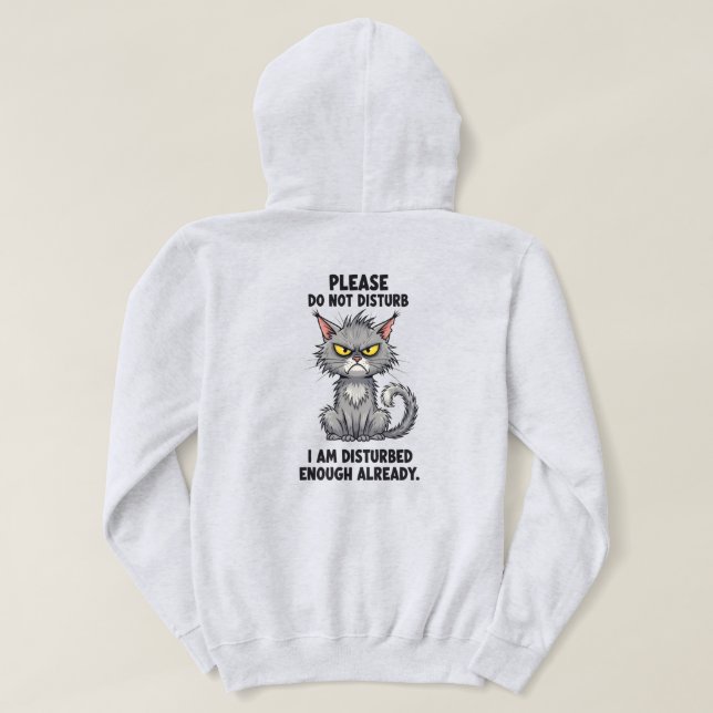 Camiseta Cute Angry Cat Sweatshirt (Verso do Design)