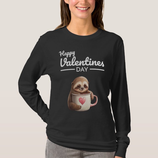 Camiseta Cute Animal Heart Panda  Happy Valentine Day  11 (Frente)