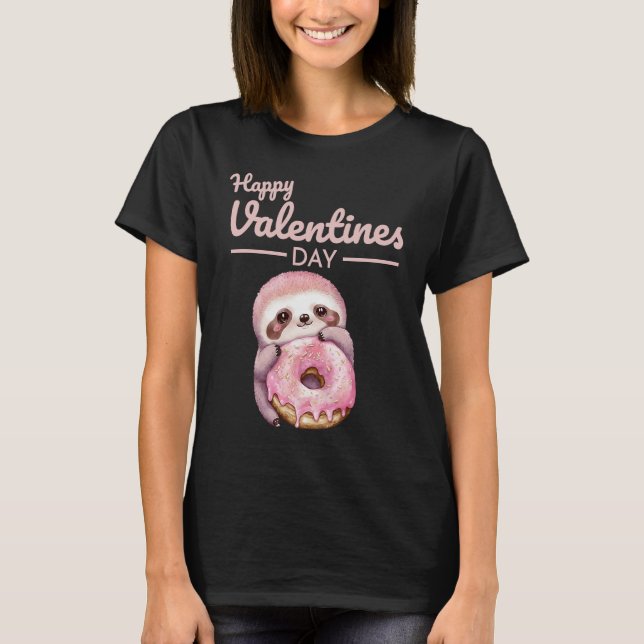 Camiseta Cute Animal Heart Panda  Happy Valentine Day  20 (Frente)