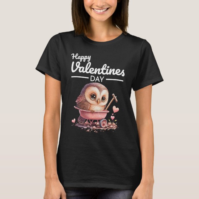 Camiseta Cute Animal Heart Panda  Happy Valentine Day  23 (Frente)
