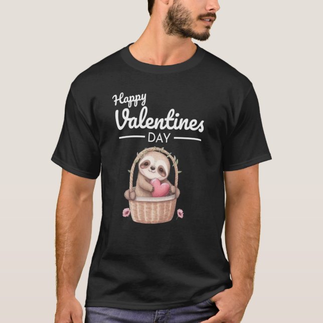 Camiseta Cute Animal Heart Panda Happy Valentine Day  41 (Frente)