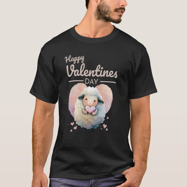 Camiseta Cute Animal Heart Panda Happy Valentine Day  77 (Frente)