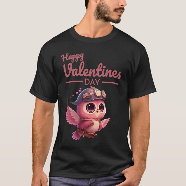 Camiseta Cute Animal Heart Panda  Happy Valentine Day  9 (Frente)