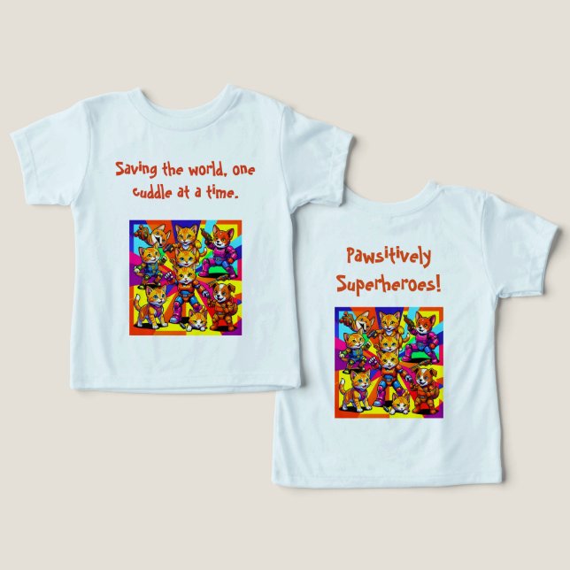 Camiseta Cute Animal Superheros (Design Frente e Verso)