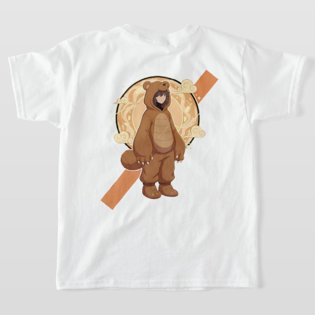 Camiseta Cute Anime Boy in Bear (Postura das costas)
