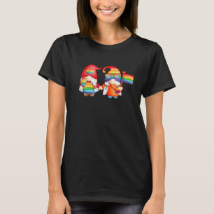 Camiseta Cute Anões de Jardim Bandeira Arco-íris Orgulho Ga