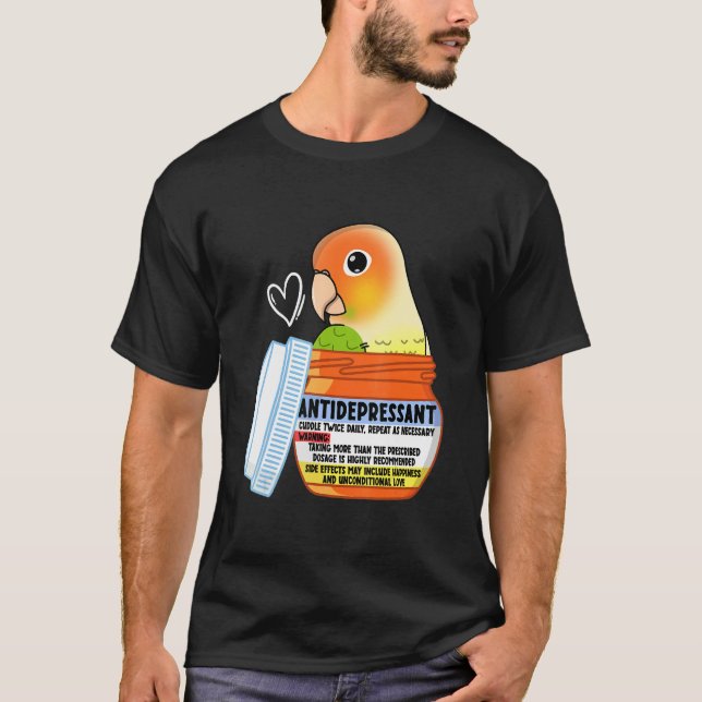 Camiseta Cute Antidepressant Parrot I Green Cheek Pineapple (Frente)