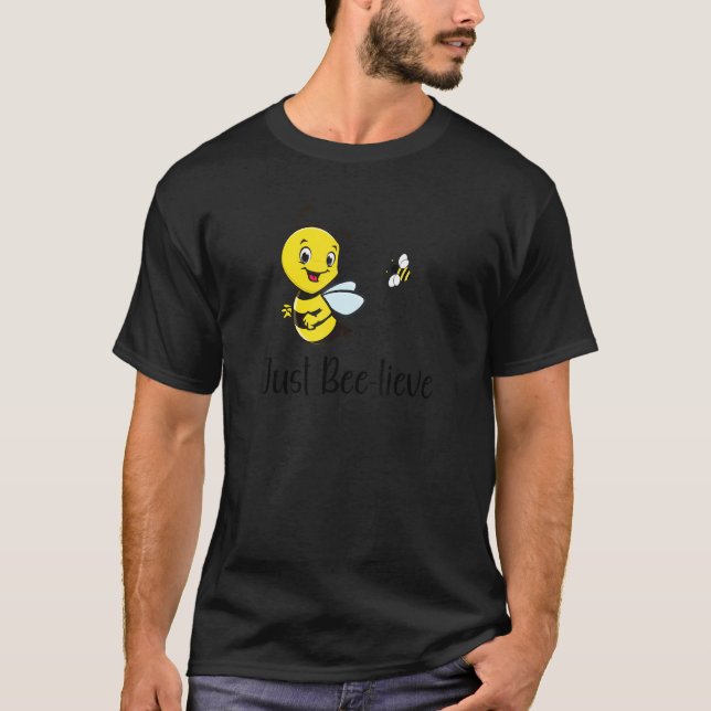 Camiseta Cute Apenas Acredite Em Bumblebee Graphic Men Uni (Frente)