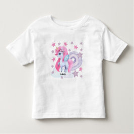 Camiseta Cute Arco-íris Unicórnio Personalizado Aquarela