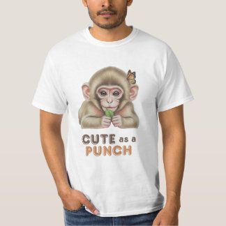 Camiseta Cute as a Punch Baby Monkey with Butterfly
