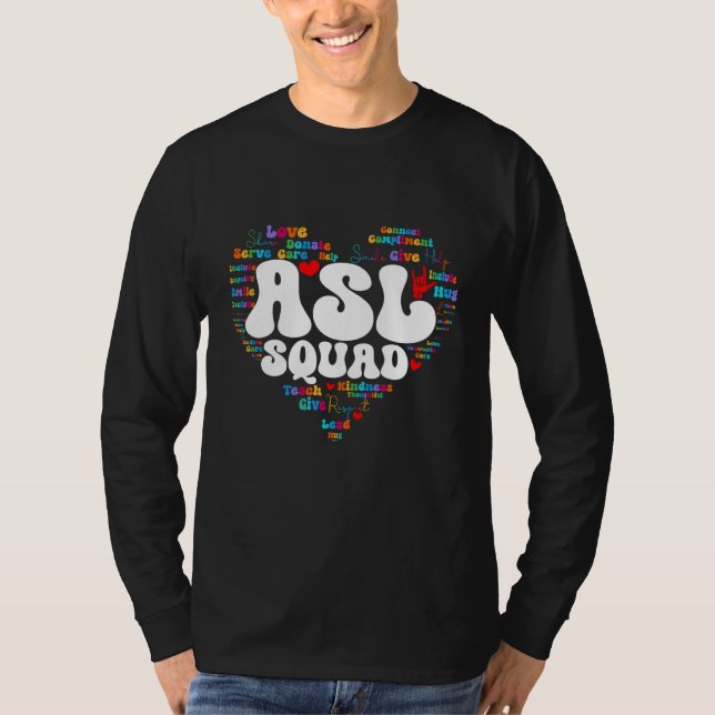 Camiseta Cute ASL SQUAD Appreciation Week back to school (Frente)