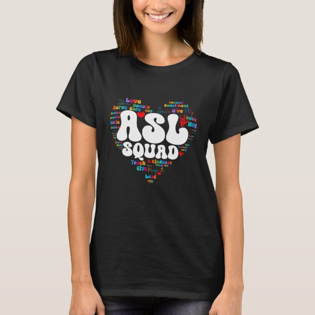 Camiseta Cute ASL SQUAD Appreciation Week back to school (Frente)