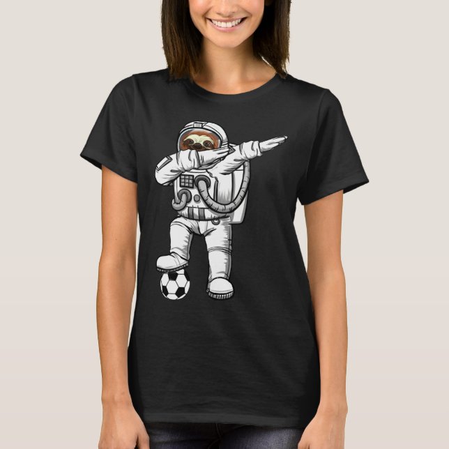 Camiseta Cute Astronaut Astronomy Dabbing Sloth  Galaxy Soc (Frente)