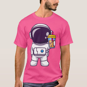 Camiseta Cute Astronaut Bubble Tea In Space