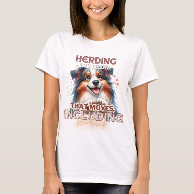 CAMISETA CUTE AUSTRALIAN SHEPHERD DOG DIZENDO (Frente)