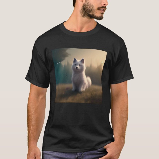 Camiseta Cute Awesome Fluffy Dog  Samoyed Husky Sheepdog Pu (Frente)