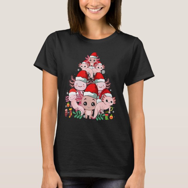 Camiseta Cute Axolotl Christmas Tree For Axolotl  Xmas Pjs (Frente)