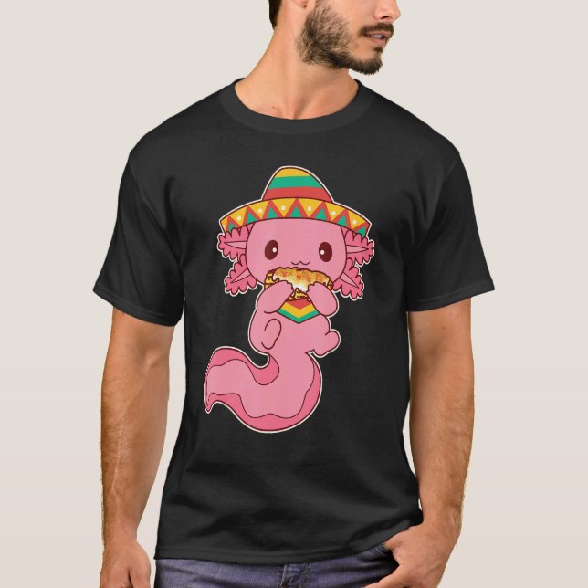 Camiseta Cute Axolotl Eating Elote Grilled Mexican Street C (Frente)