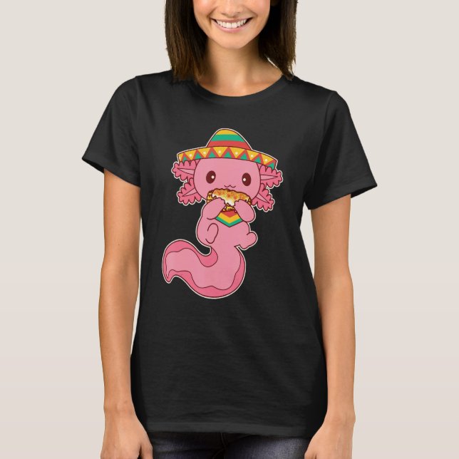Camiseta Cute Axolotl Eating Elote Grilled Mexican Street C (Frente)